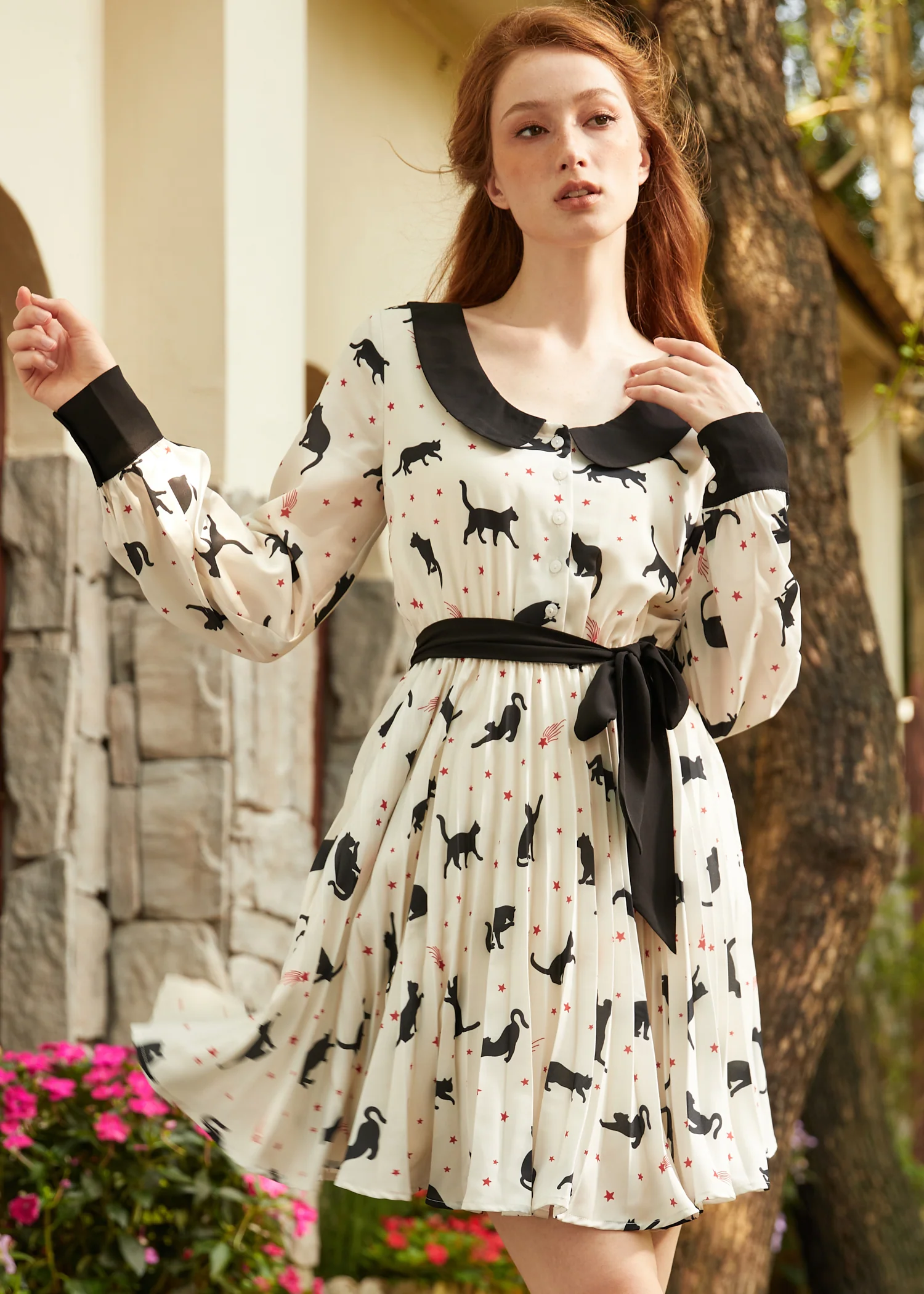 Simply Sublime Fit & Flare Pleated Dress - Olabens
