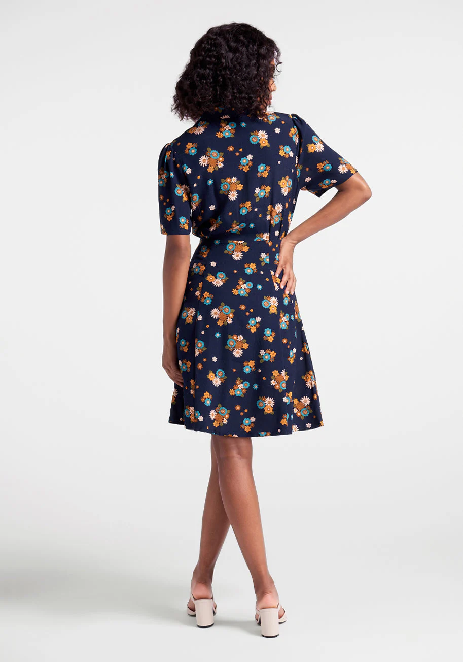 Moody Navy Blues Shirtdress - Olabens