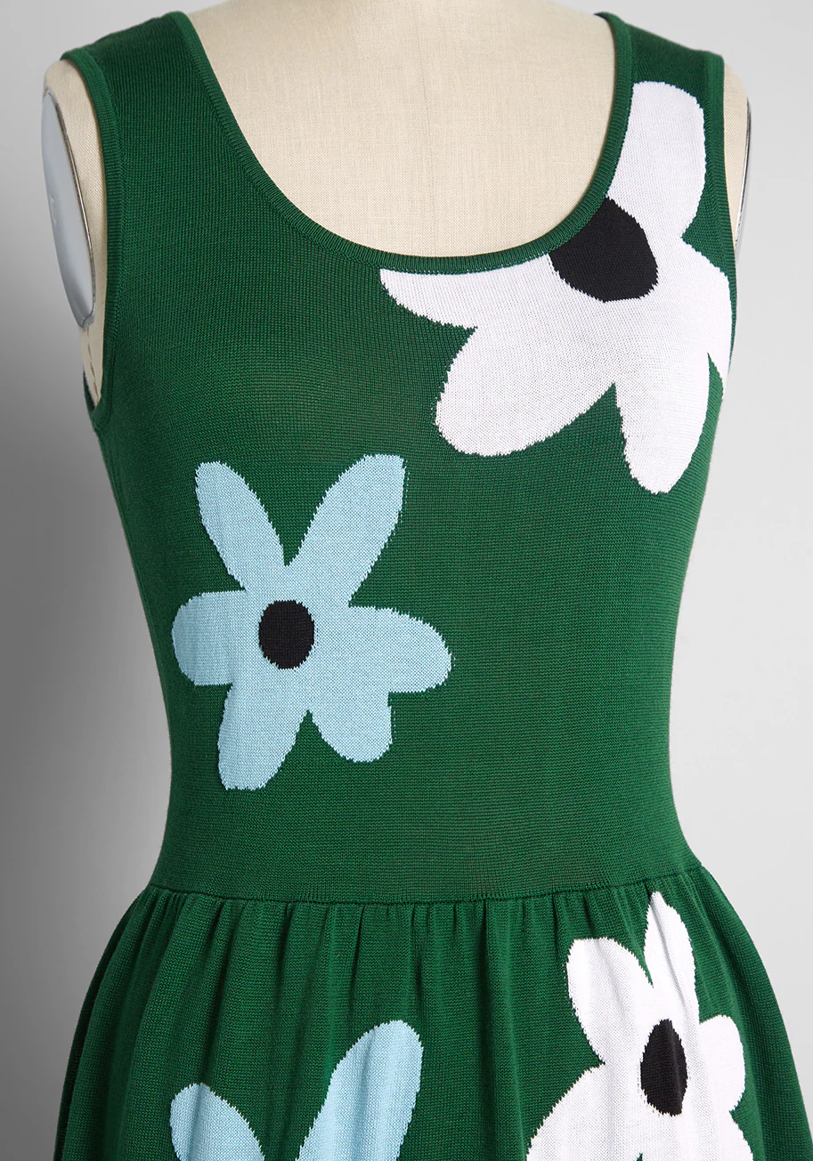 Bloom Boldly Sleeveless Sweater Dress - Olabens