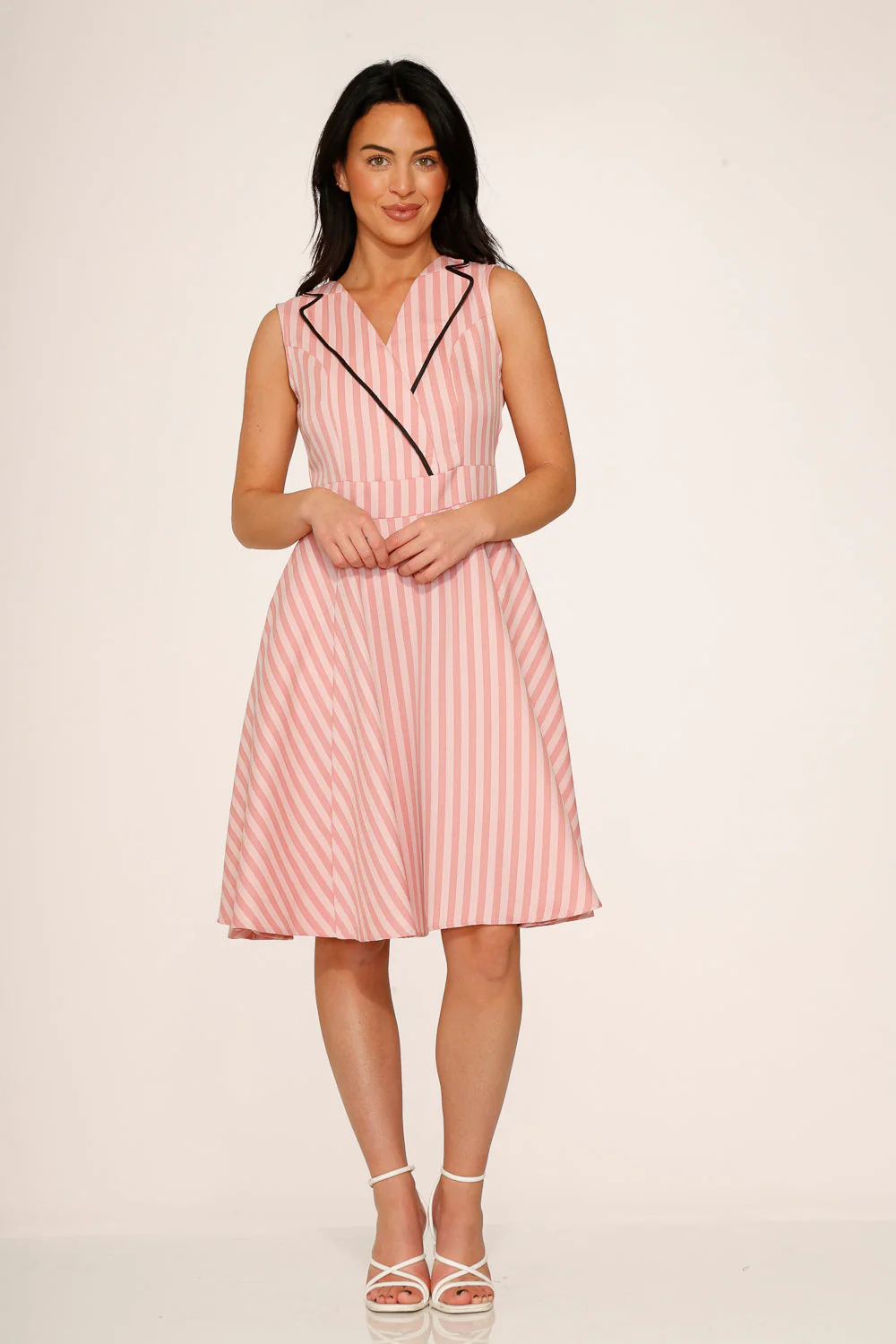 Pink Stripe Swing Dress - Olabens