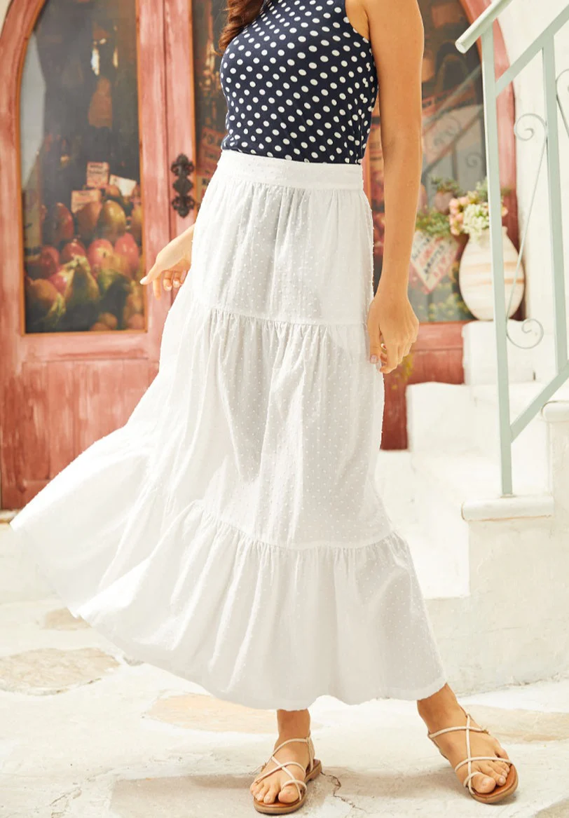 Taste of Tuscany Tiered A-Line Skirt - Olabens
