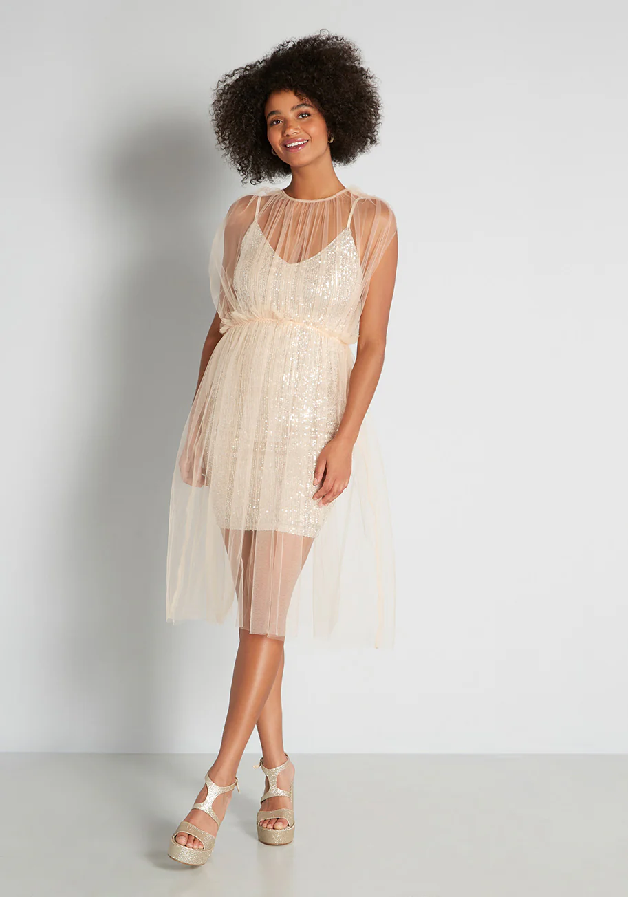 Sheer to Sparkle Mini Dress - Olabens