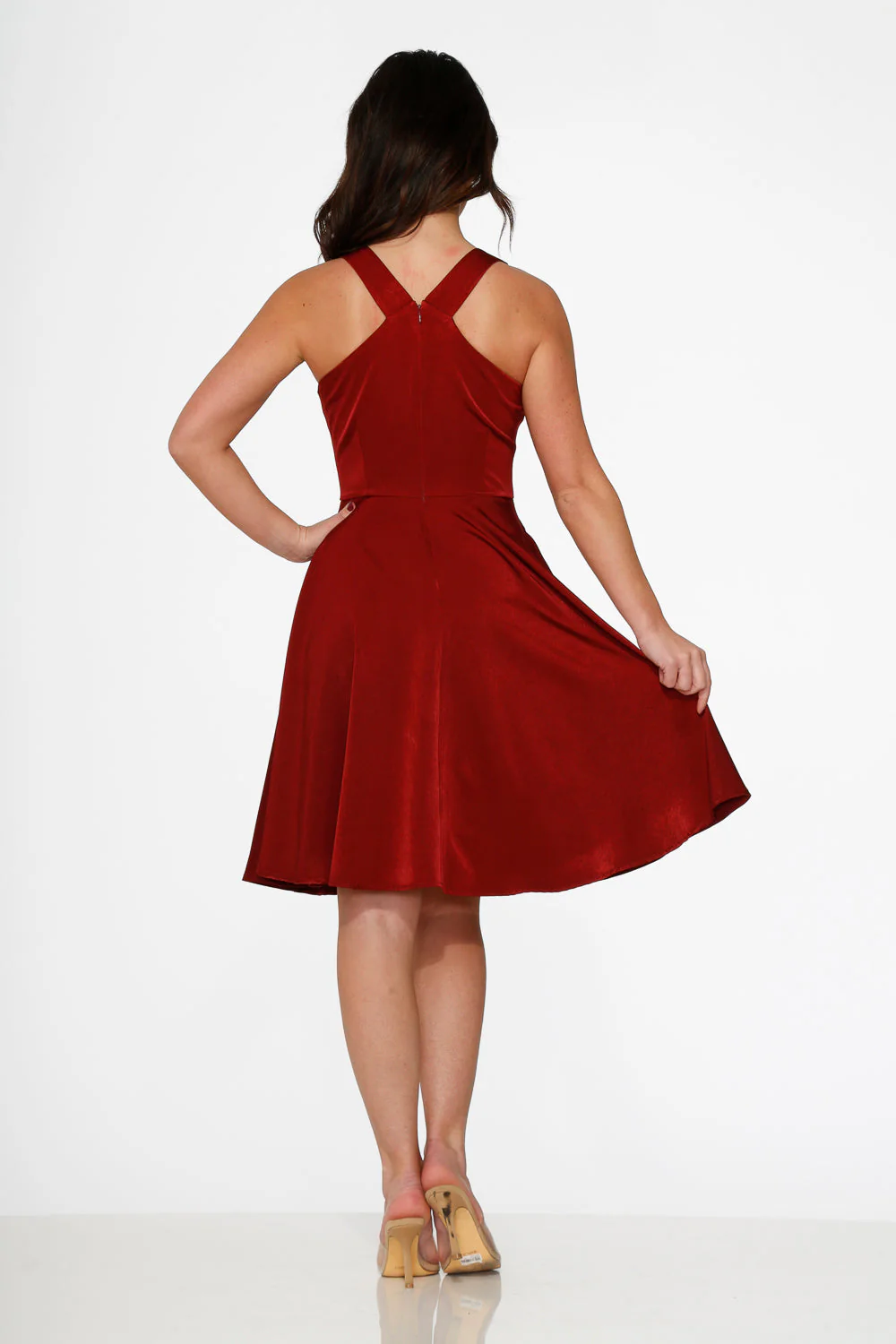Burgundy Swing Dress - Olabens