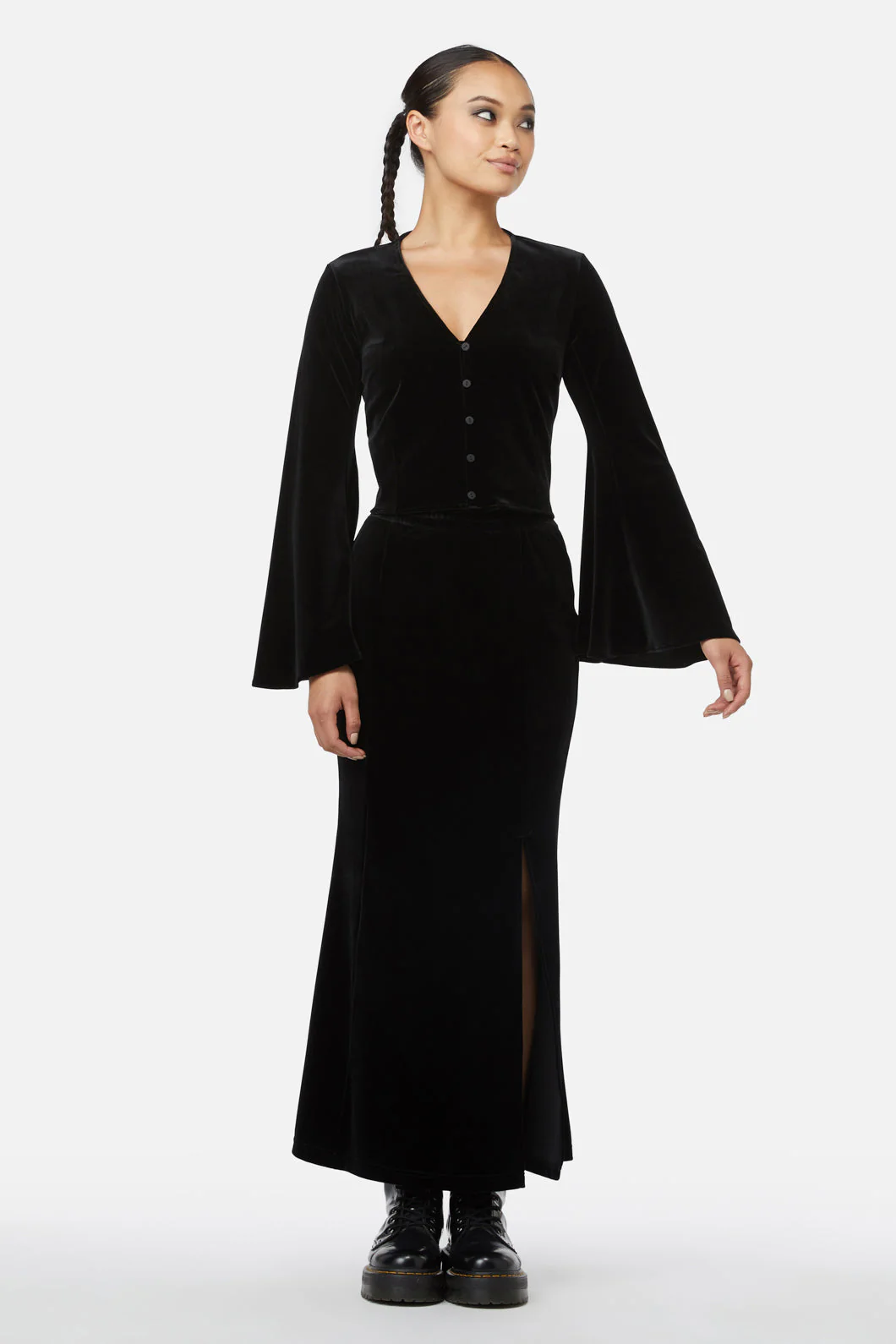 Obsidian Velvet Flare Top - Olabens