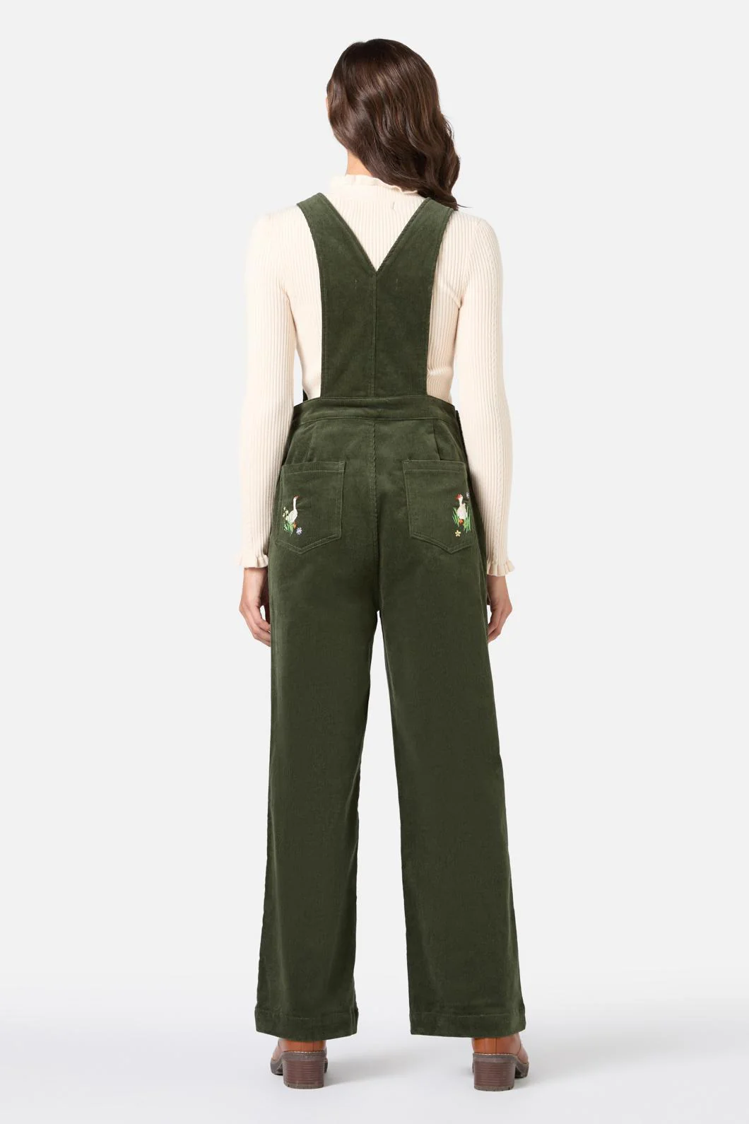 Goose Embroidered Cord Overall - Olabens