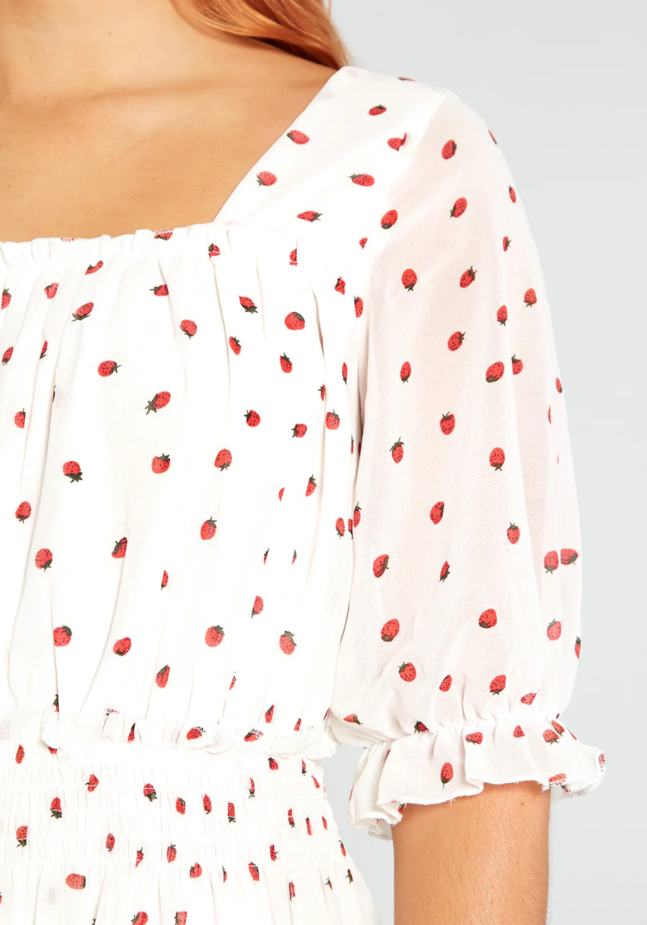 Sweet Days on Strawberry Hill Midi Dress - Olabens