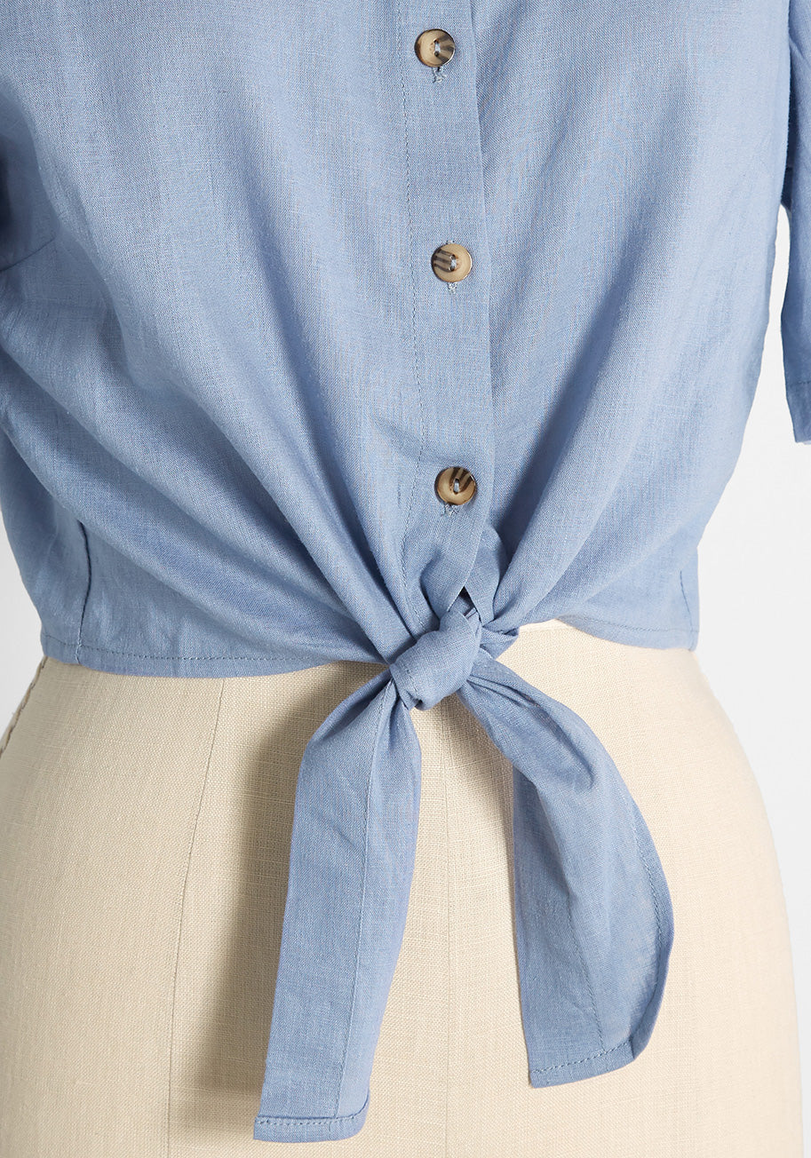 Cotton Candy Kind Of Day Tie-Waist Top - Olabens