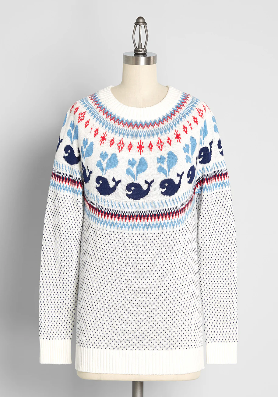 Sailing With Whales Fair Isle Sweater - Olabens