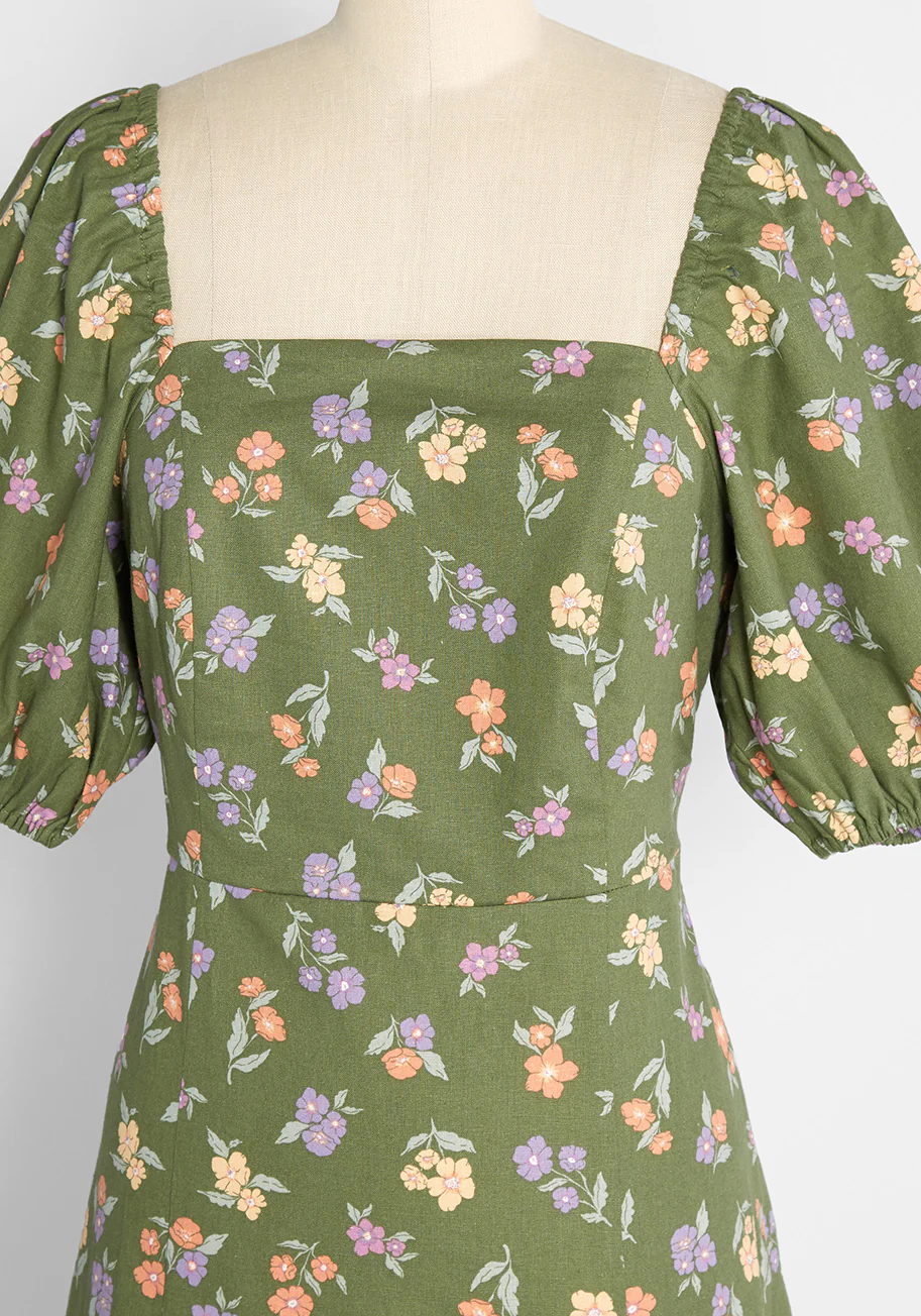 Promising In Posies Midi Dress - Olabens
