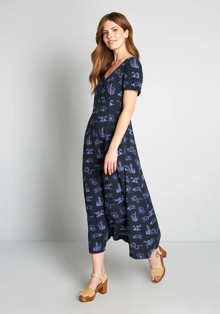 Rolling In The Deep Sea Maxi Dress - Olabens