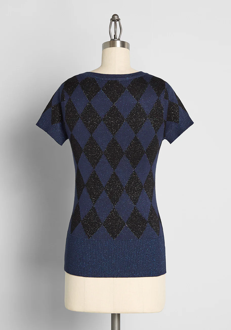 Savor The Shimmer Short Sleeve Sweater - Olabens