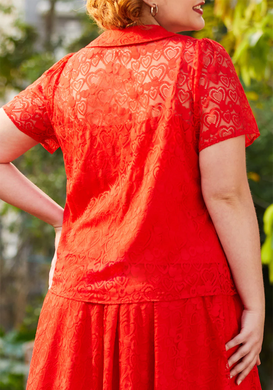 Heart Throb Button-Up Top - Olabens