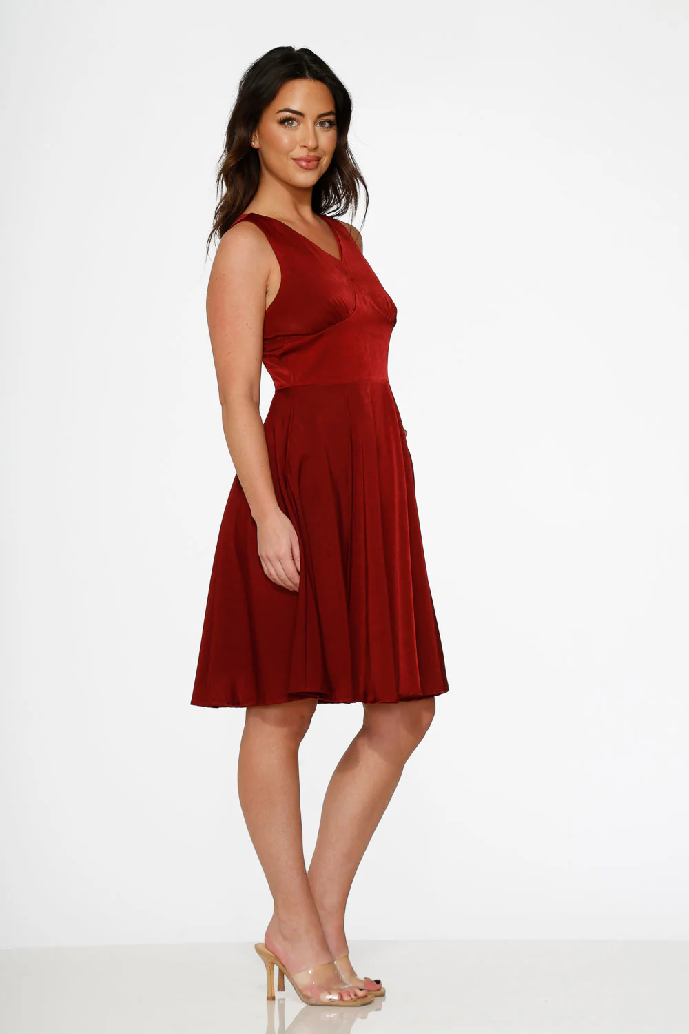 Burgundy Swing Dress - Olabens