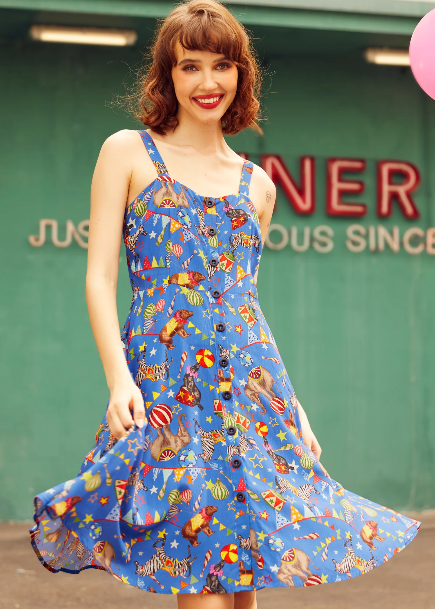 Sun-Kissed Stroll Fit & Flare Dress - Olabens
