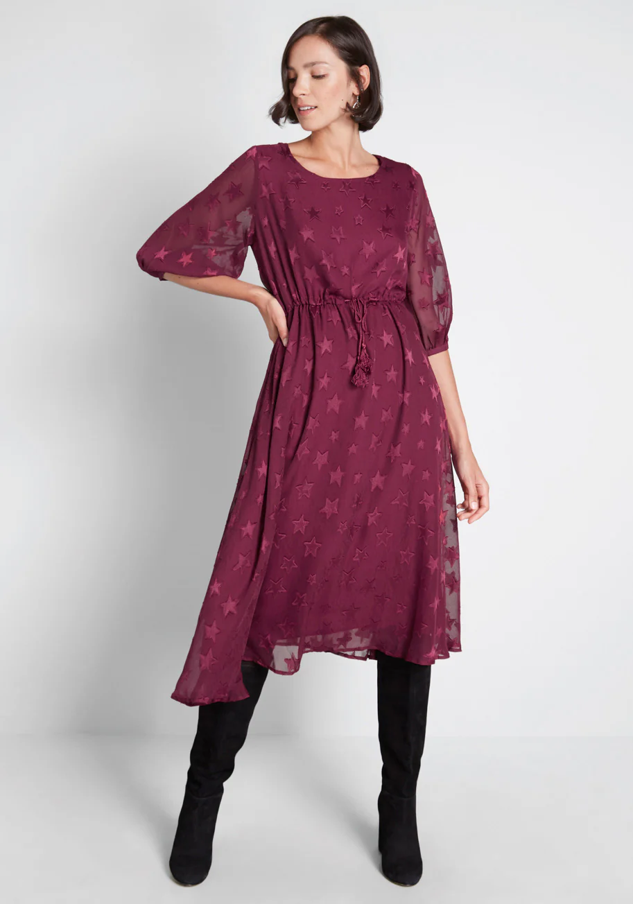 Wish Upon A Star A-Line Dress - Olabens