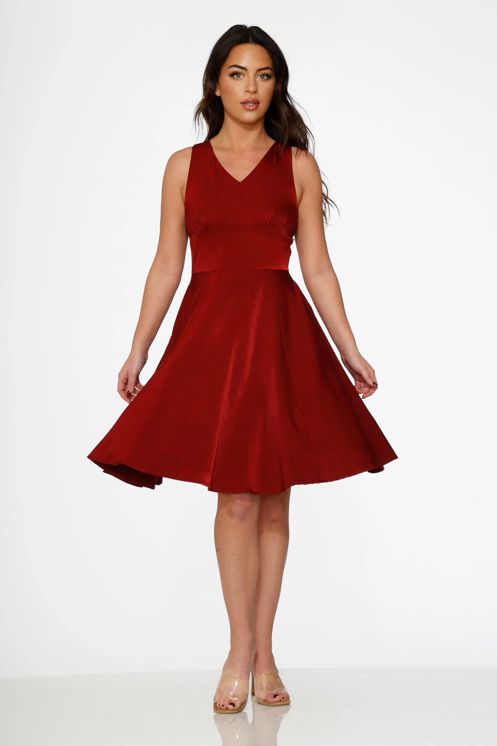 Burgundy Swing Dress - Olabens
