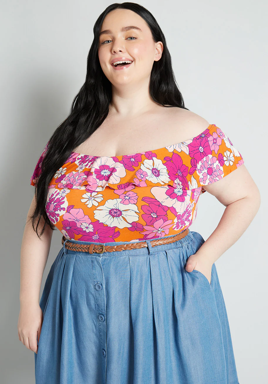 And The Frill Goes On Off-Shoulder Bodysuit - Olabens