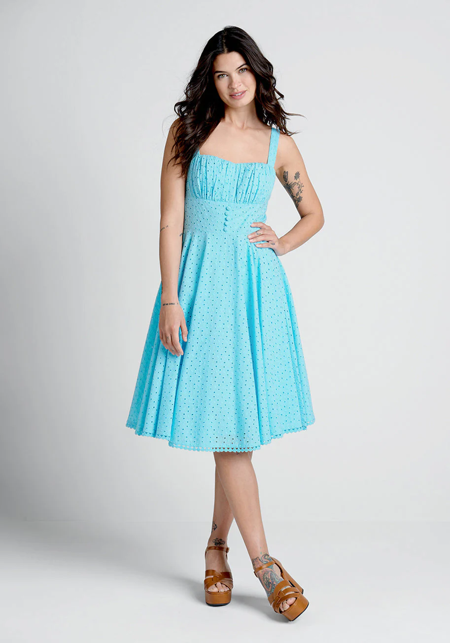 Anglaise For Days Fit and Flare Dress - Olabens