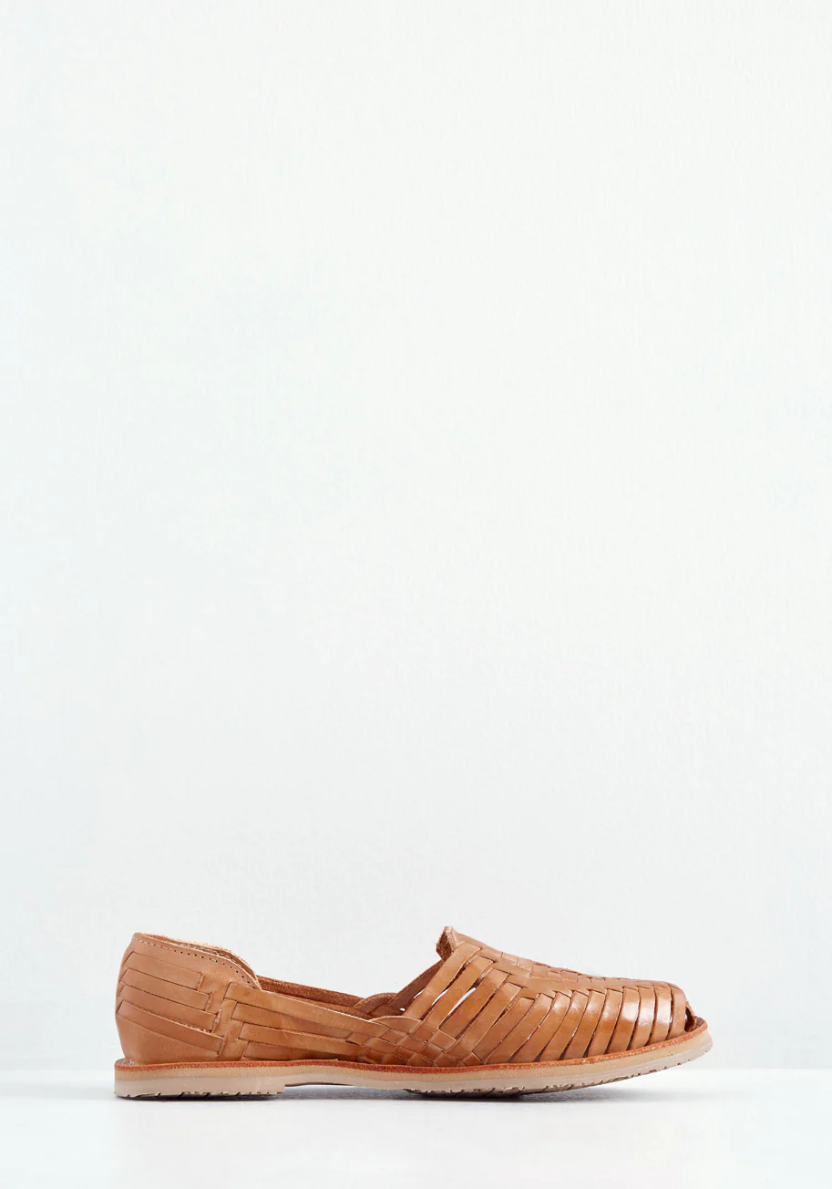 Woven Wanderer Leather Flat - Olabens