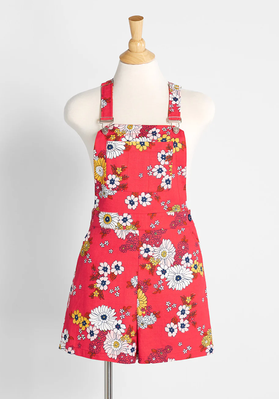 Dazed Summer Days Cotton Shortalls - Olabens