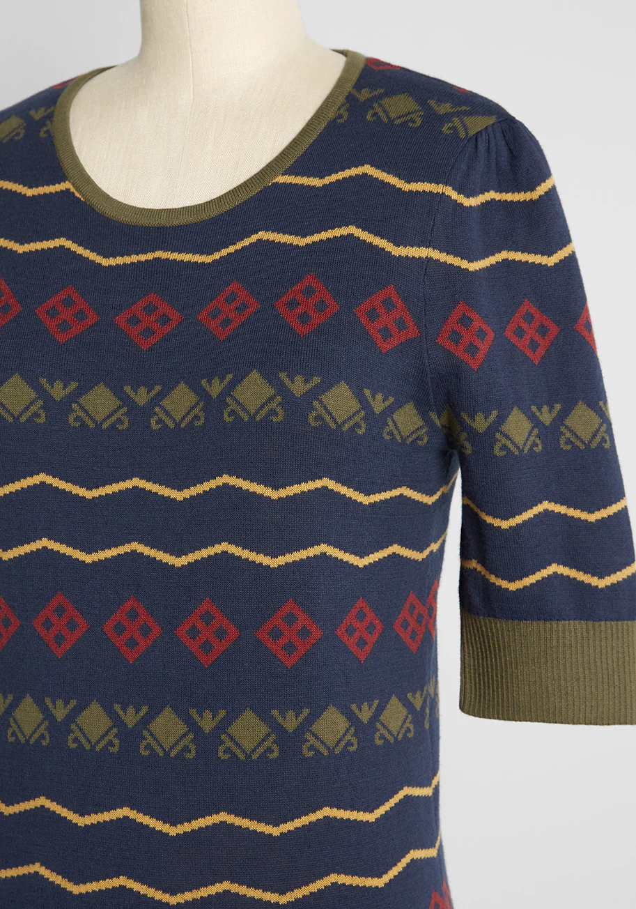 Isnyt x Collectif Pattern of Greatness Fair Isle Knit Top - Olabens