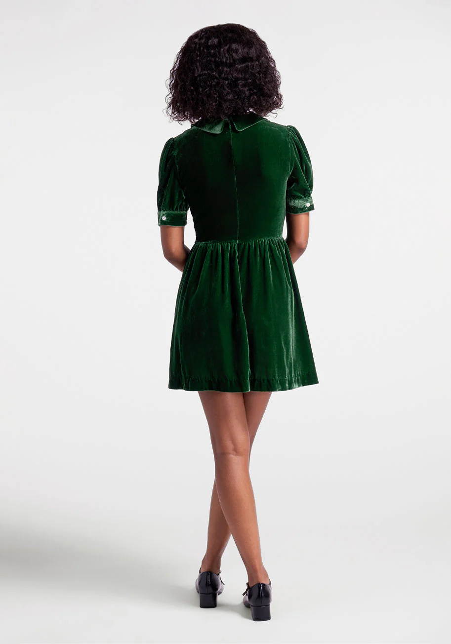 Such A Stunner Velvet Shirt Dress - Olabens