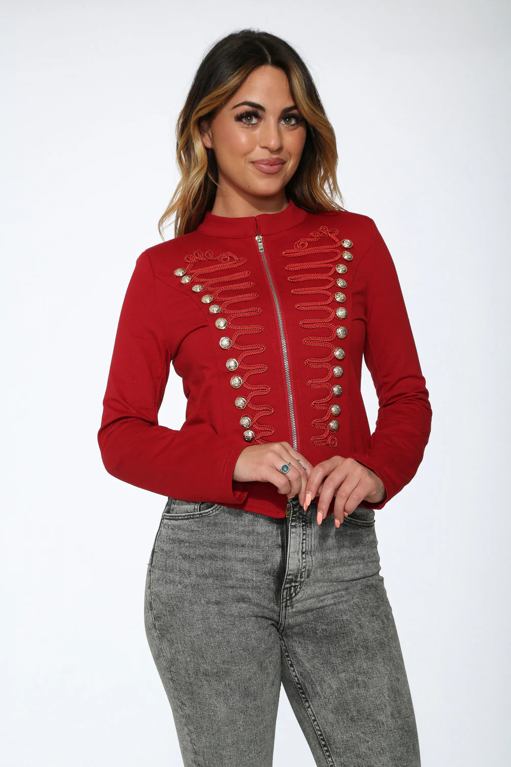 Red Military Jacket - Olabens