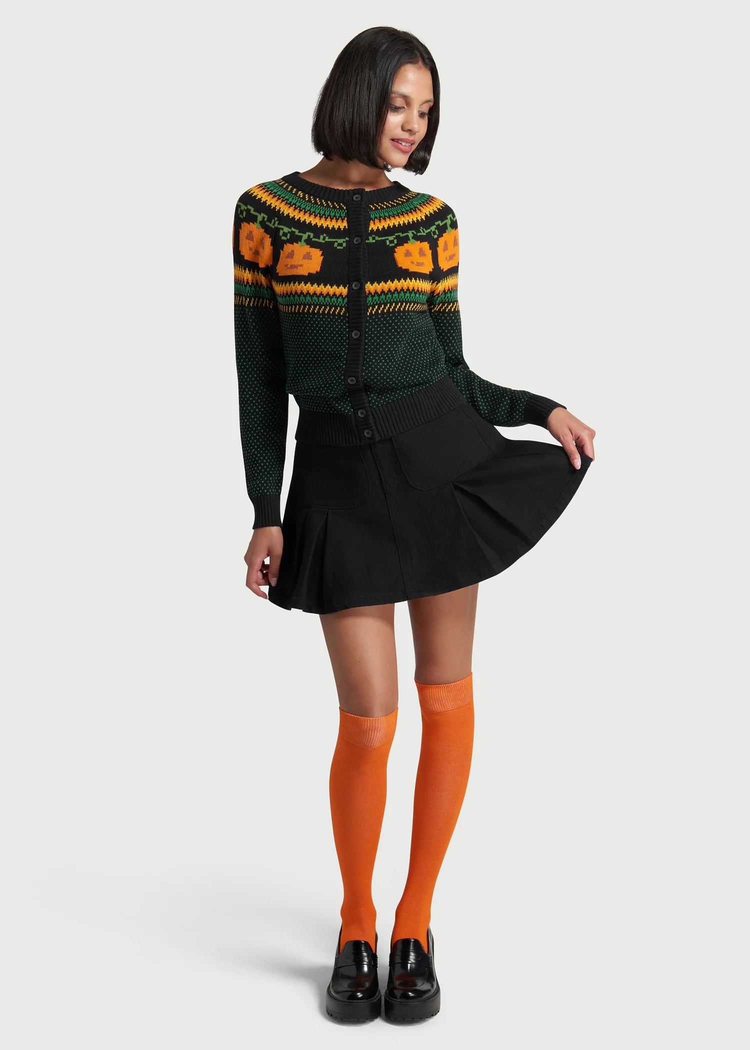 Give 'Em Pumpkin To Talk About Fair Isle Cardigan - Olabens