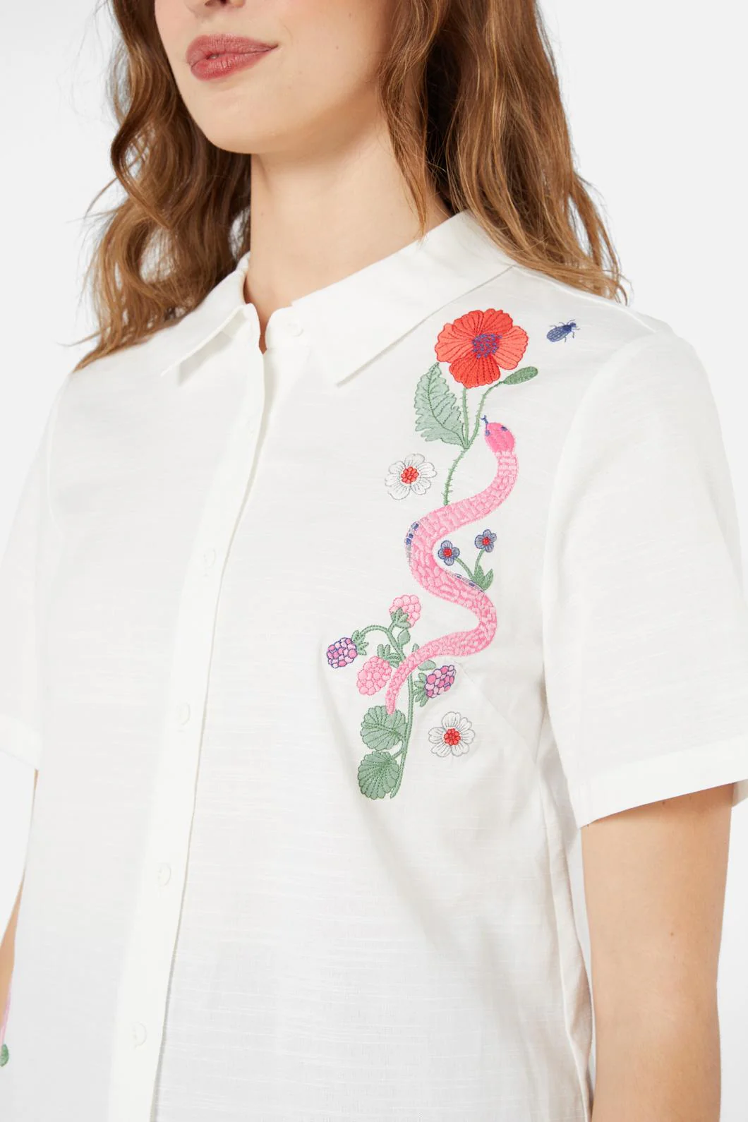 Snake Embroidered Blouse - Olabens