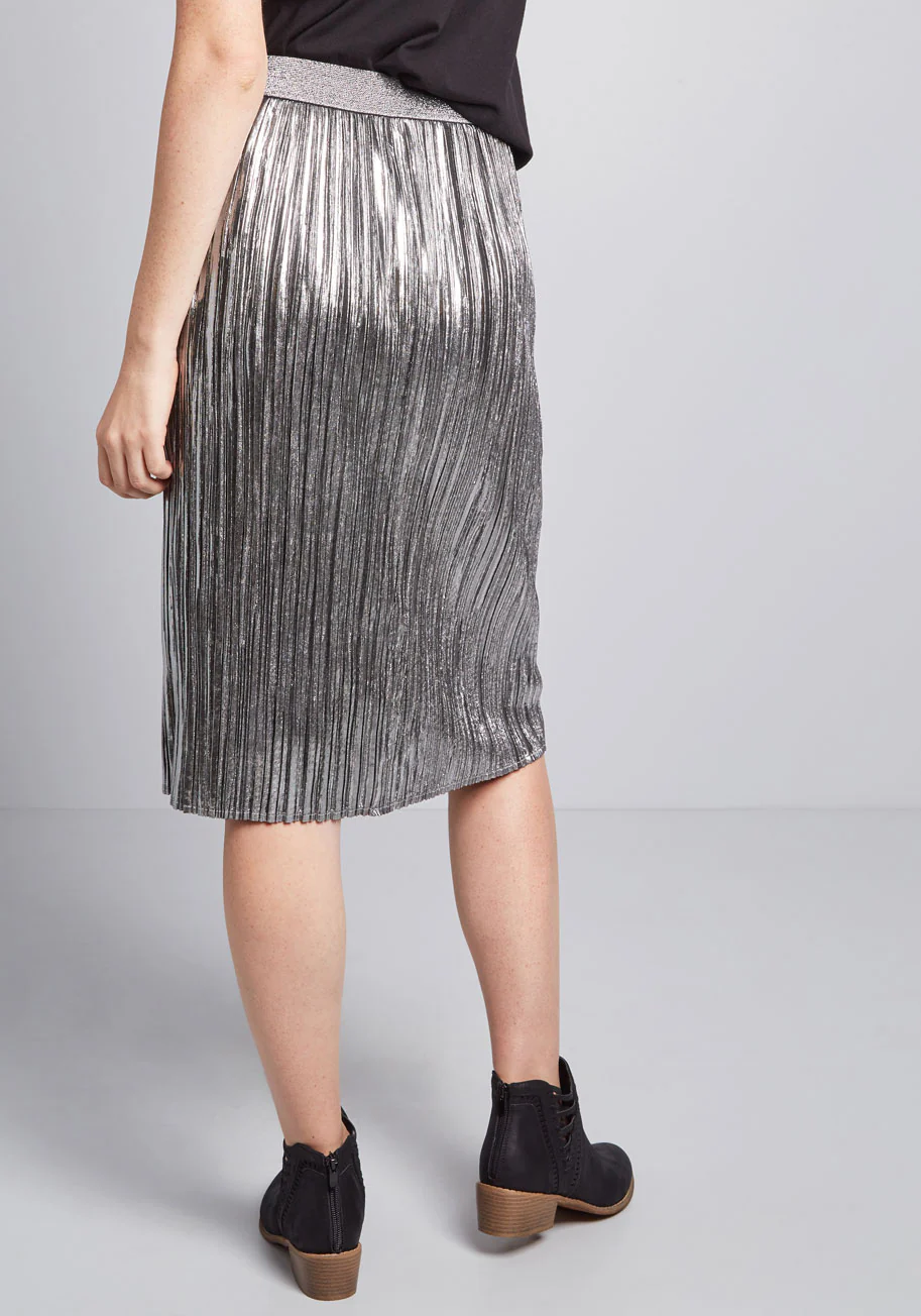 Fold Accountable Pleated Midi Skirt - Olabens