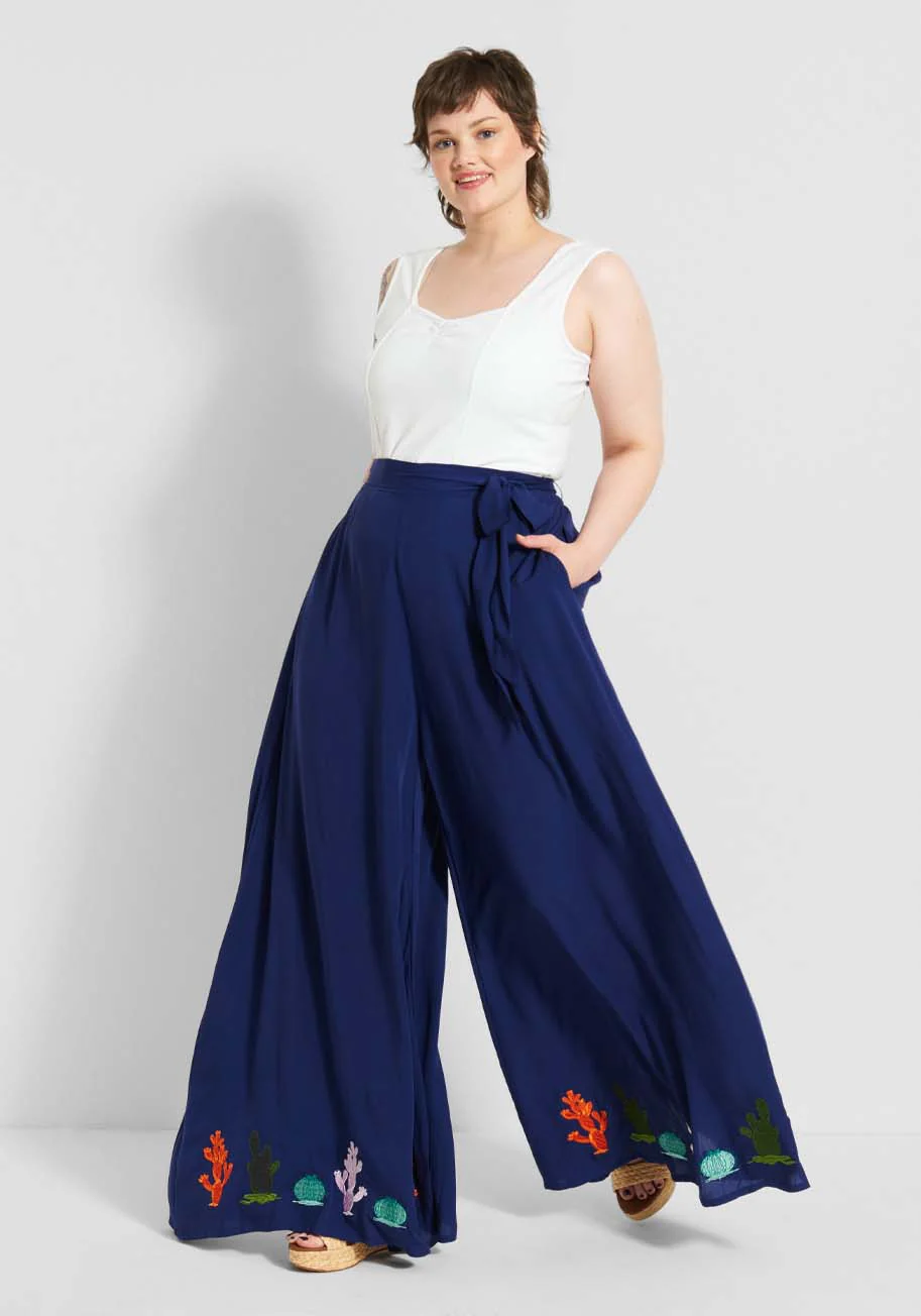 Isnyt x Collectif A Cacti Collaboration Wide-Leg Pants - Olabens