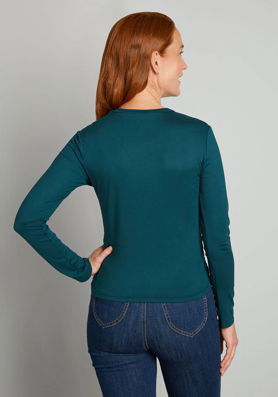 A Twist Of Fun Long Sleeve Knit Top - Olabens