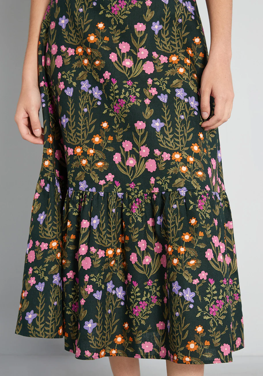 Spring is Here to Stay Tiered Midi Skirt - Olabens