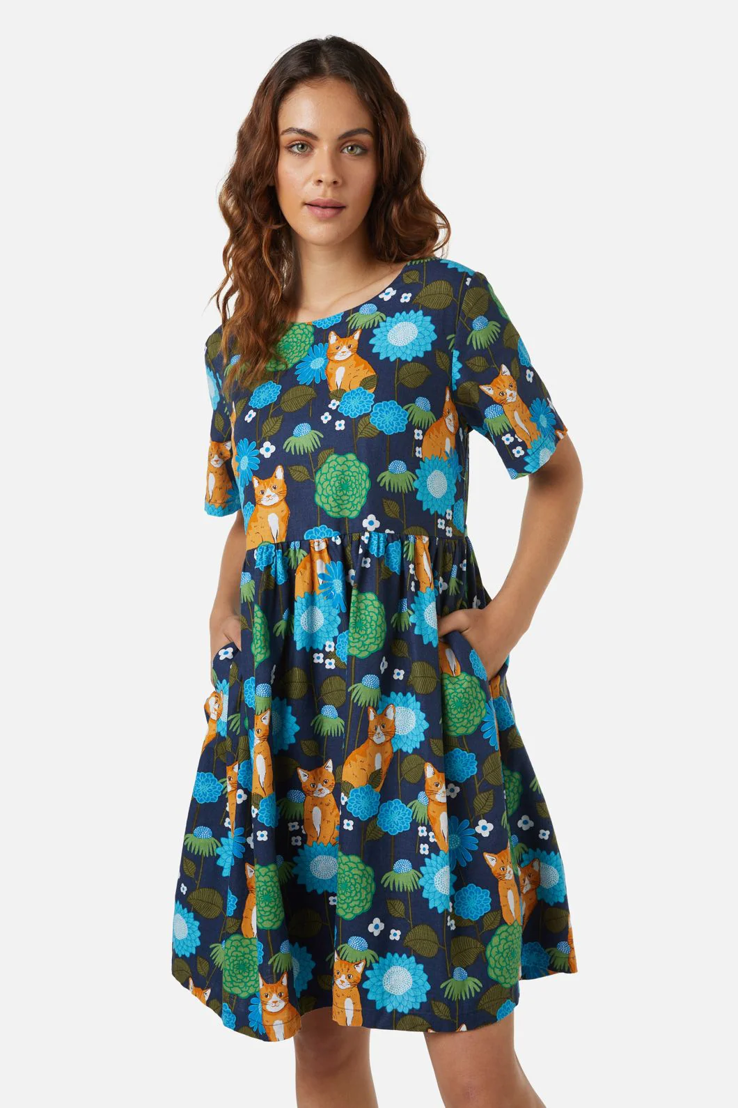 Cute Cat Smock Dress - Olabens