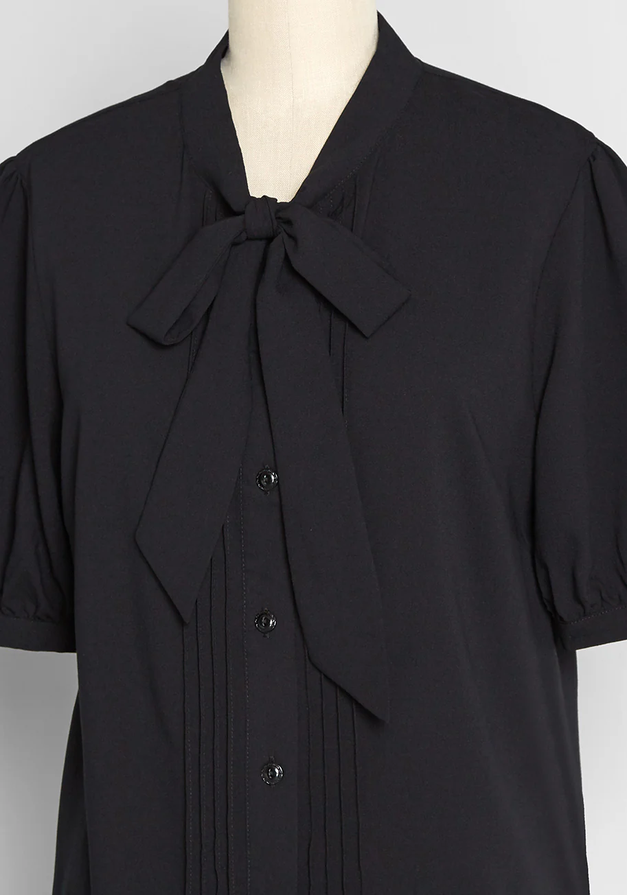 Progress is Everything Tie-Neck Blouse - Olabens