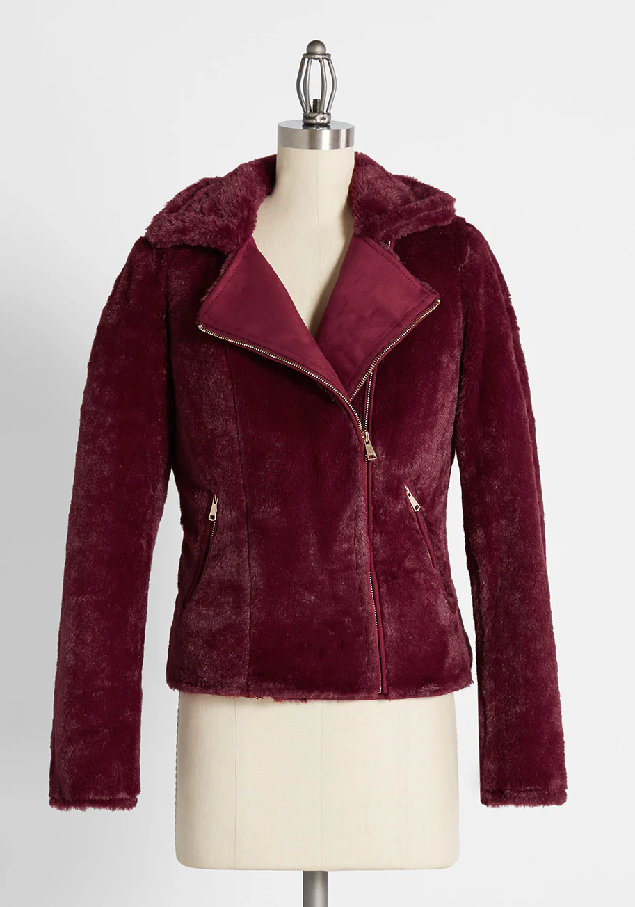 Posh and Plush Reversible Moto Jacket - Olabens