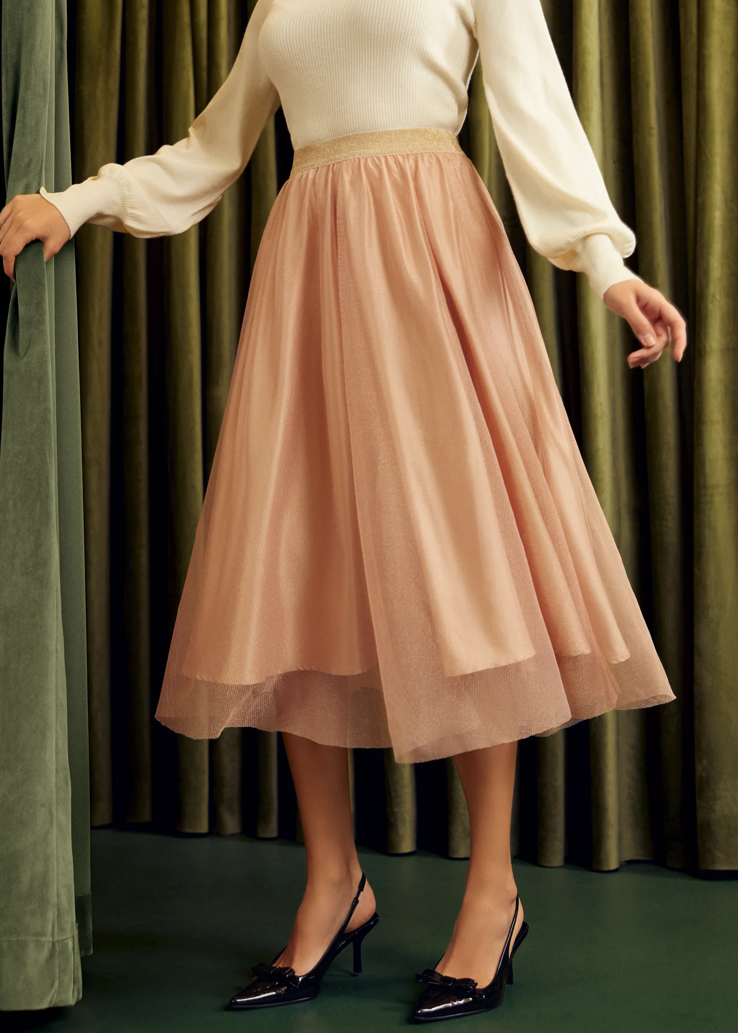 Time Capsule Tulle Midi Skirt - Olabens