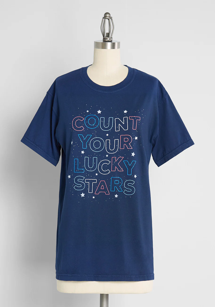 Count Your Lucky Stars Graphic Tee - Olabens