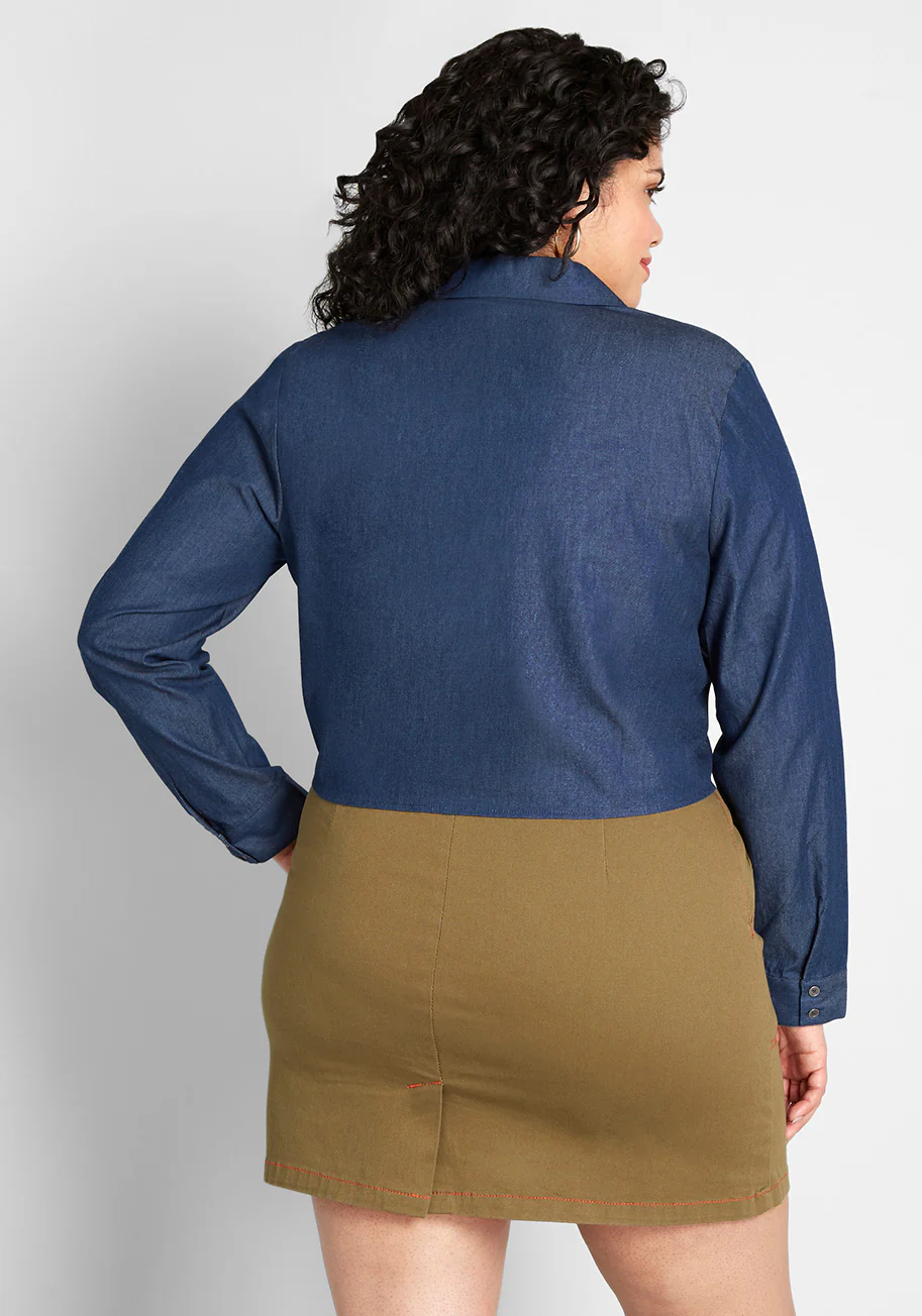 Retro Renewal Cropped Blouse - Olabens