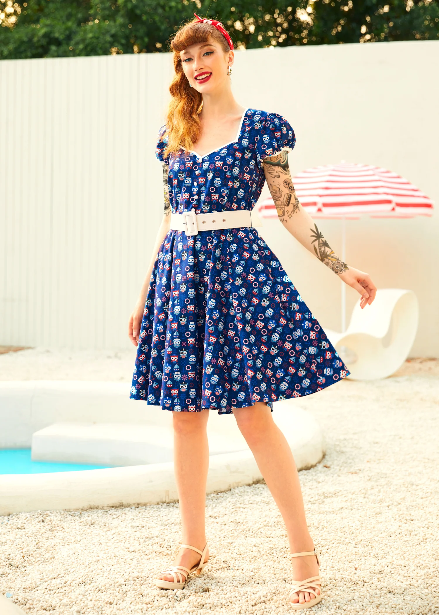 Drive In Delight Fit & Flare Dress - Olabens