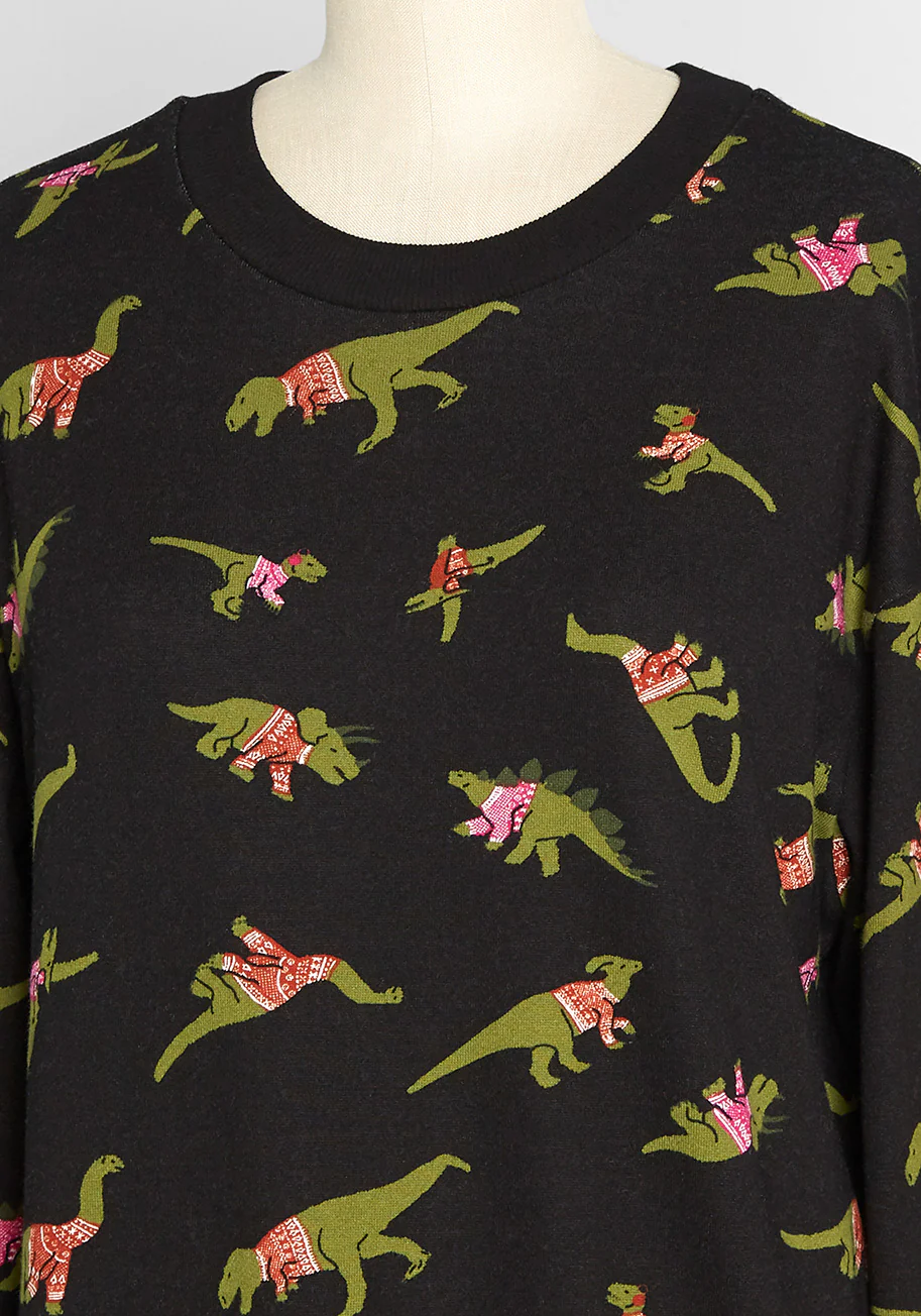 Dino-mite Holidays Graphic Sweatshirt - Olabens