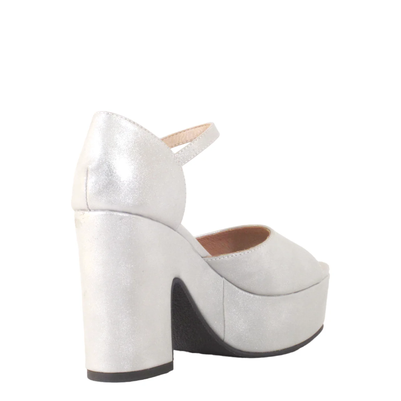 Quill Silver Platform Heels - Olabens
