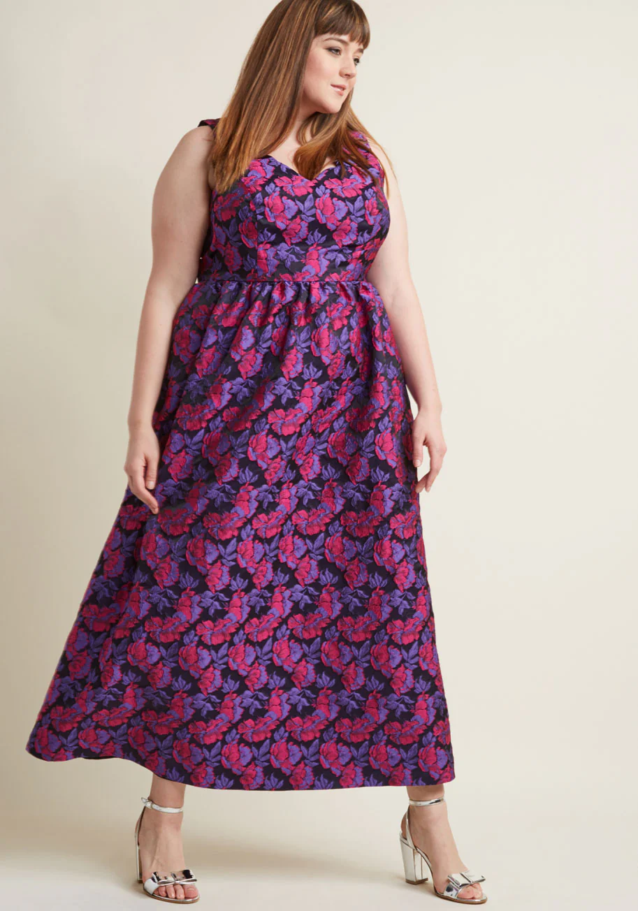 Sleeveless Jacquard Maxi Dress - Olabens