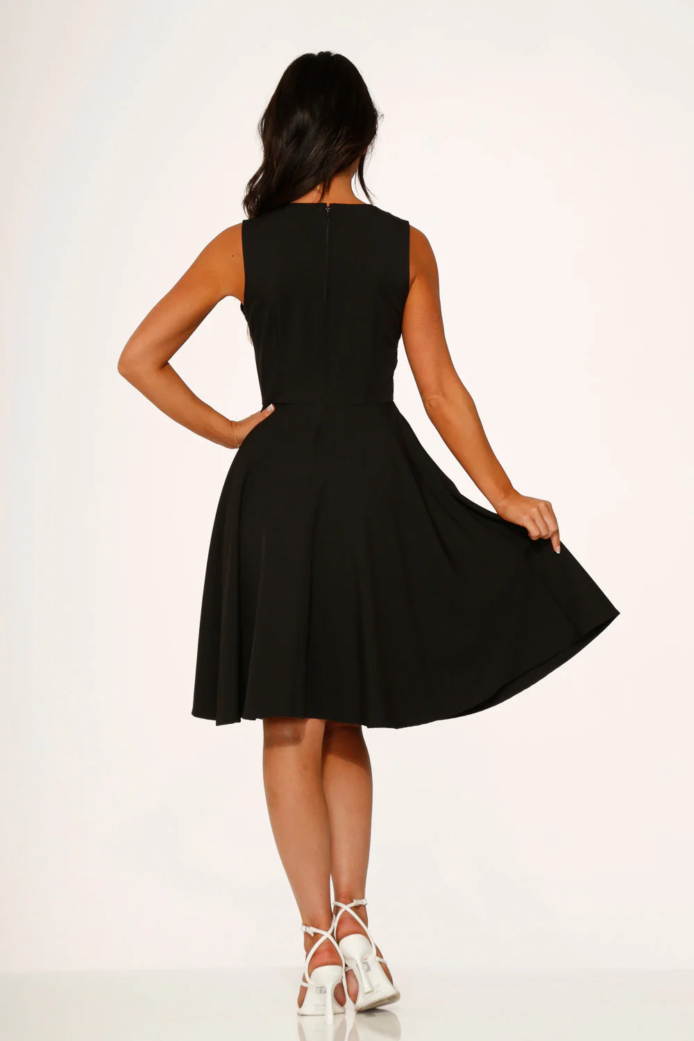 Black & White Piping Swing Dress - Olabens