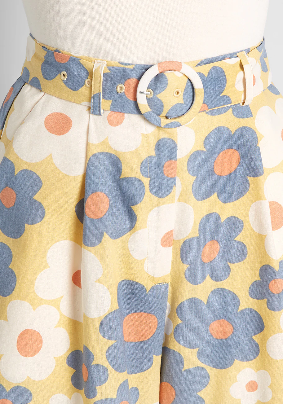 Blooming and Bubbly Wide-Leg Pants - Olabens