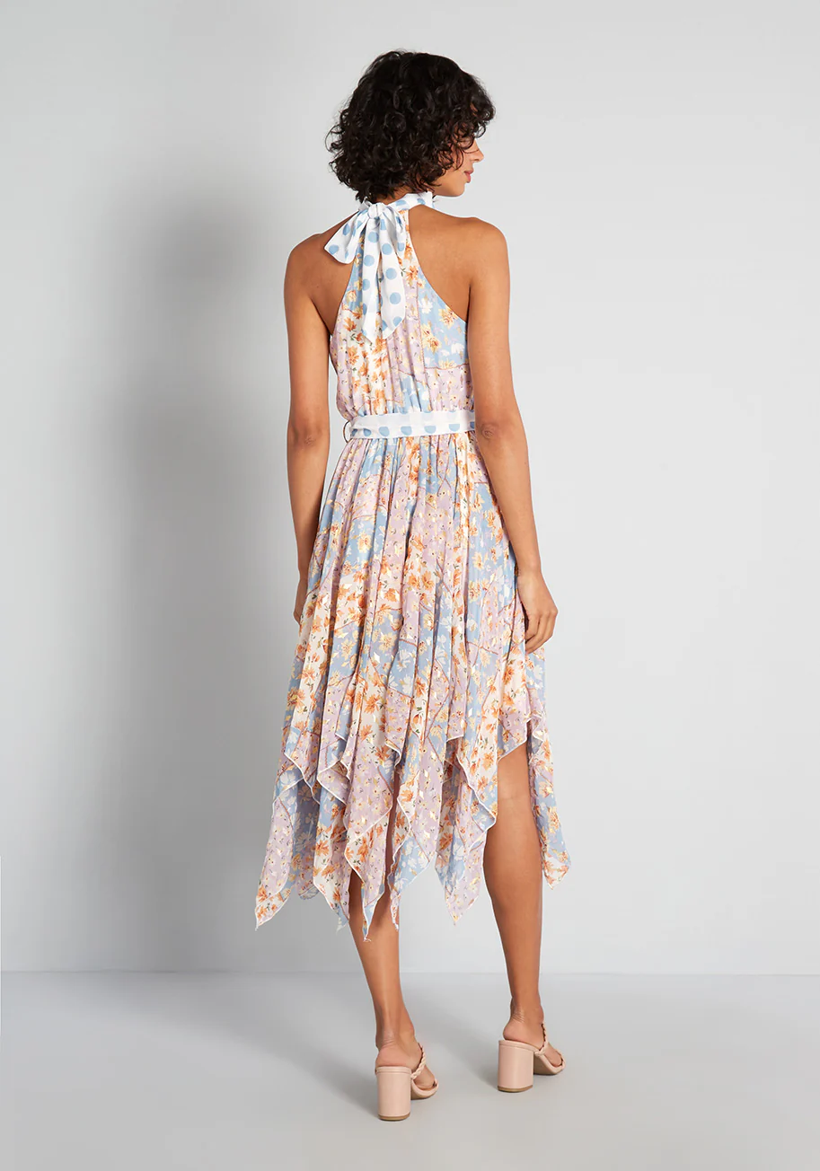 Patchwork Perfection Halter Dress - Olabens