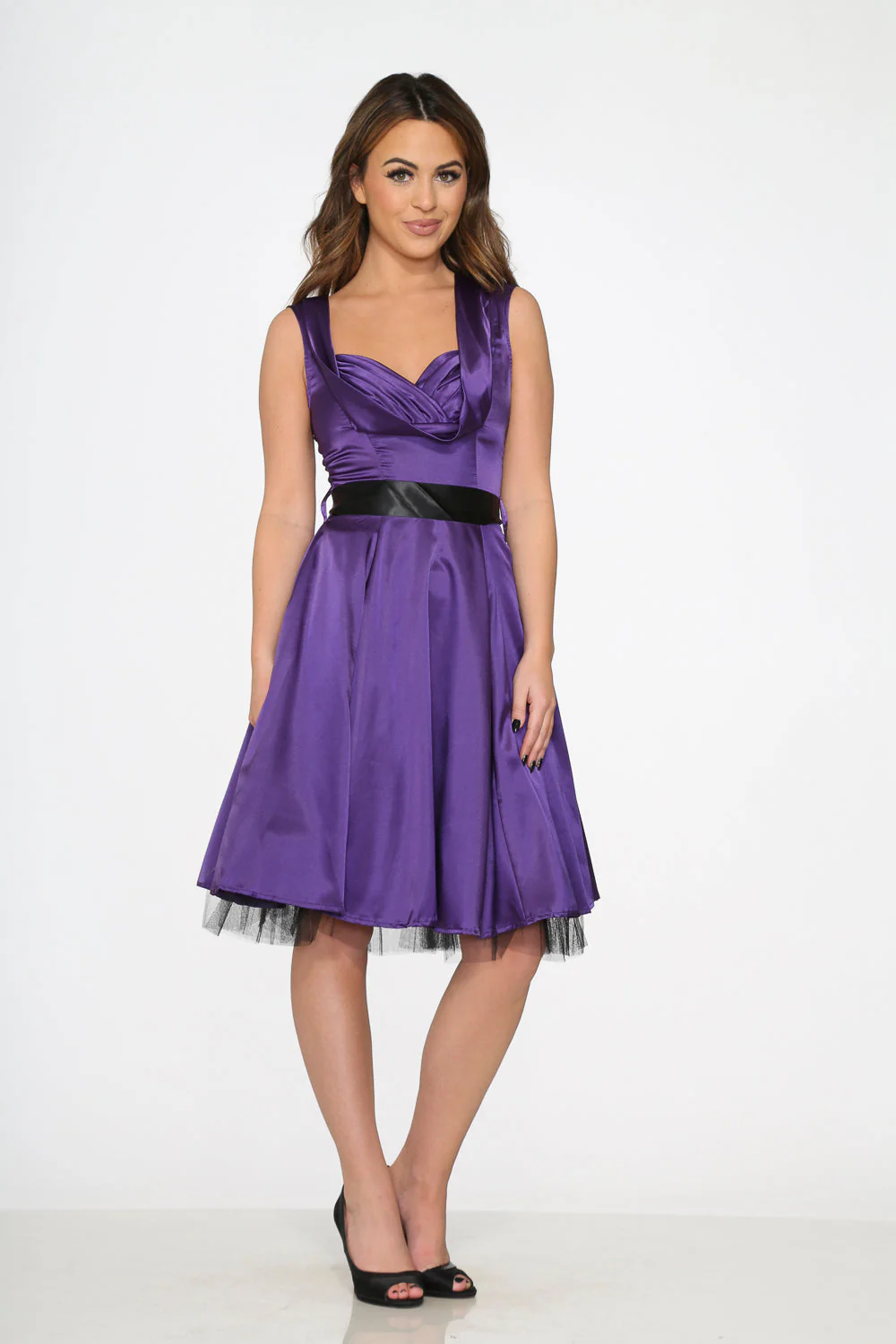 Purple Occastional Swing Dress - Olabens