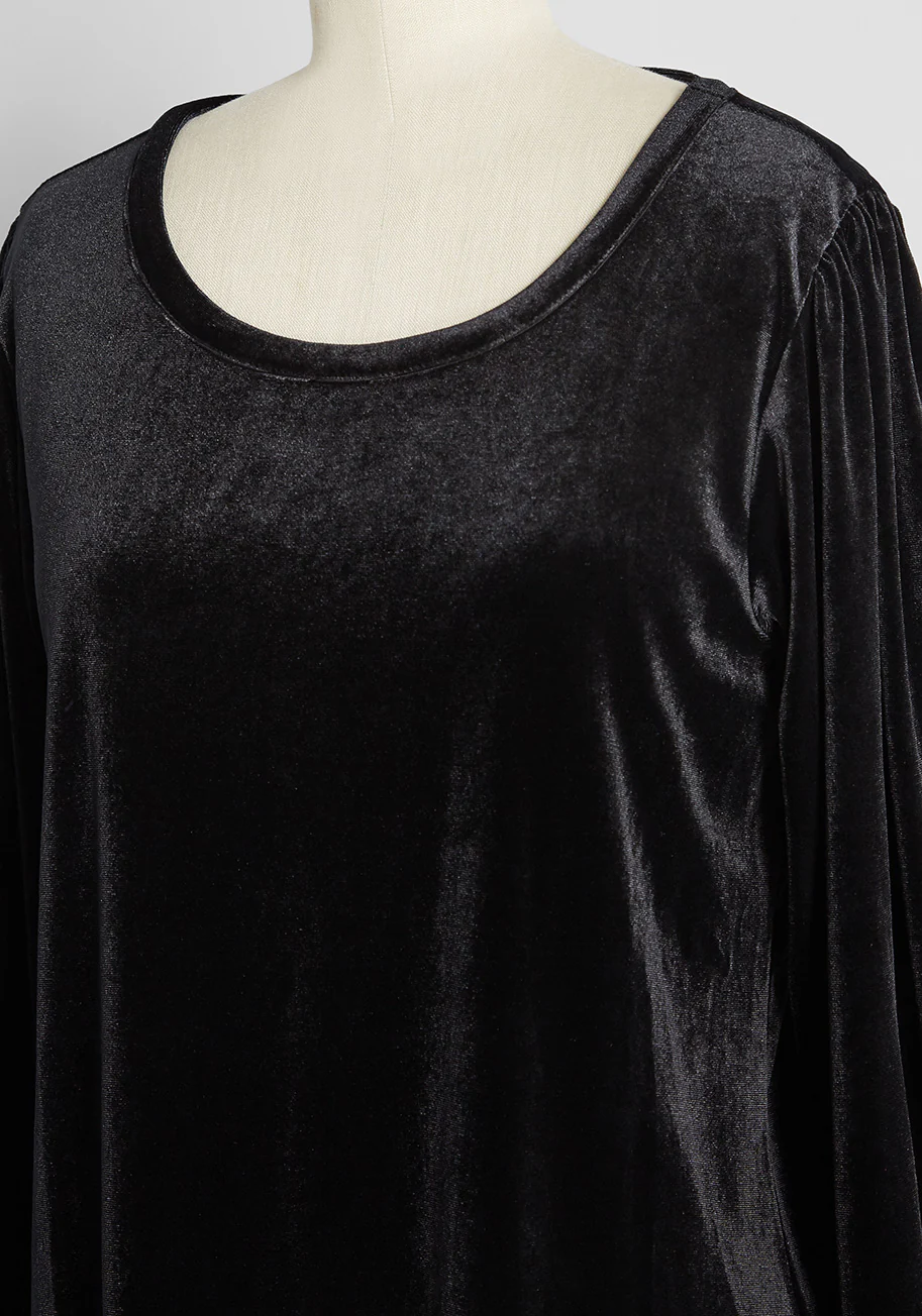 Beyond Basic Velvet Long Sleeve Top - Olabens