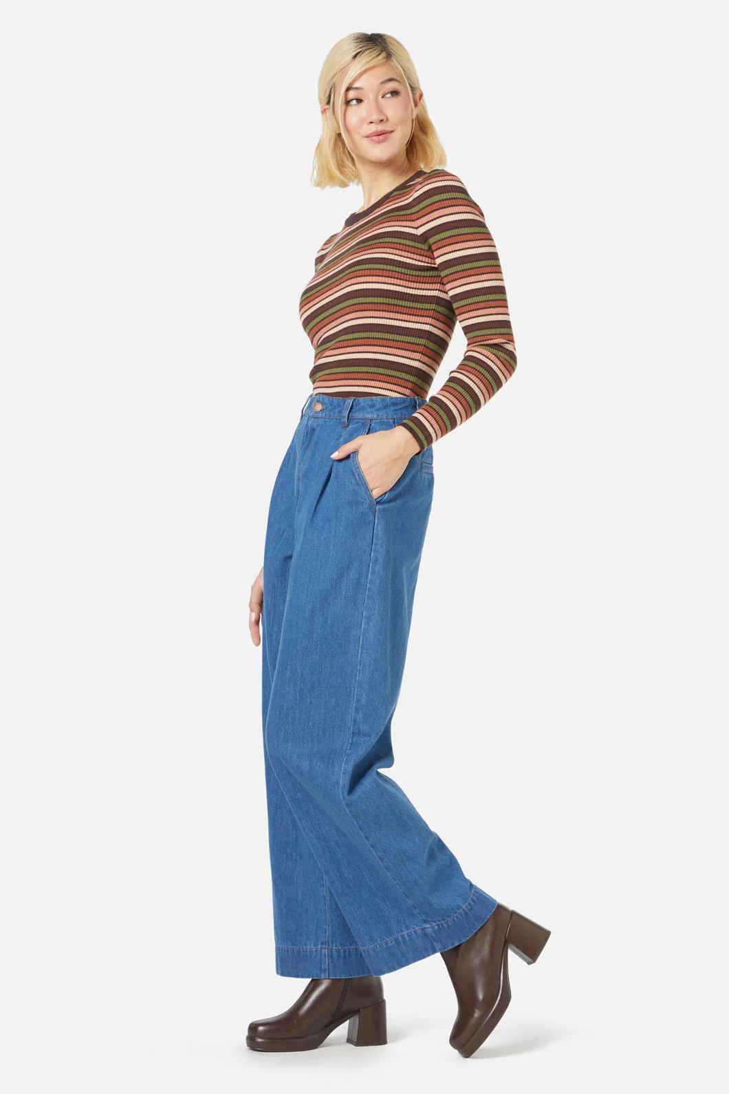 Darcy Stripe Knit Top - Olabens