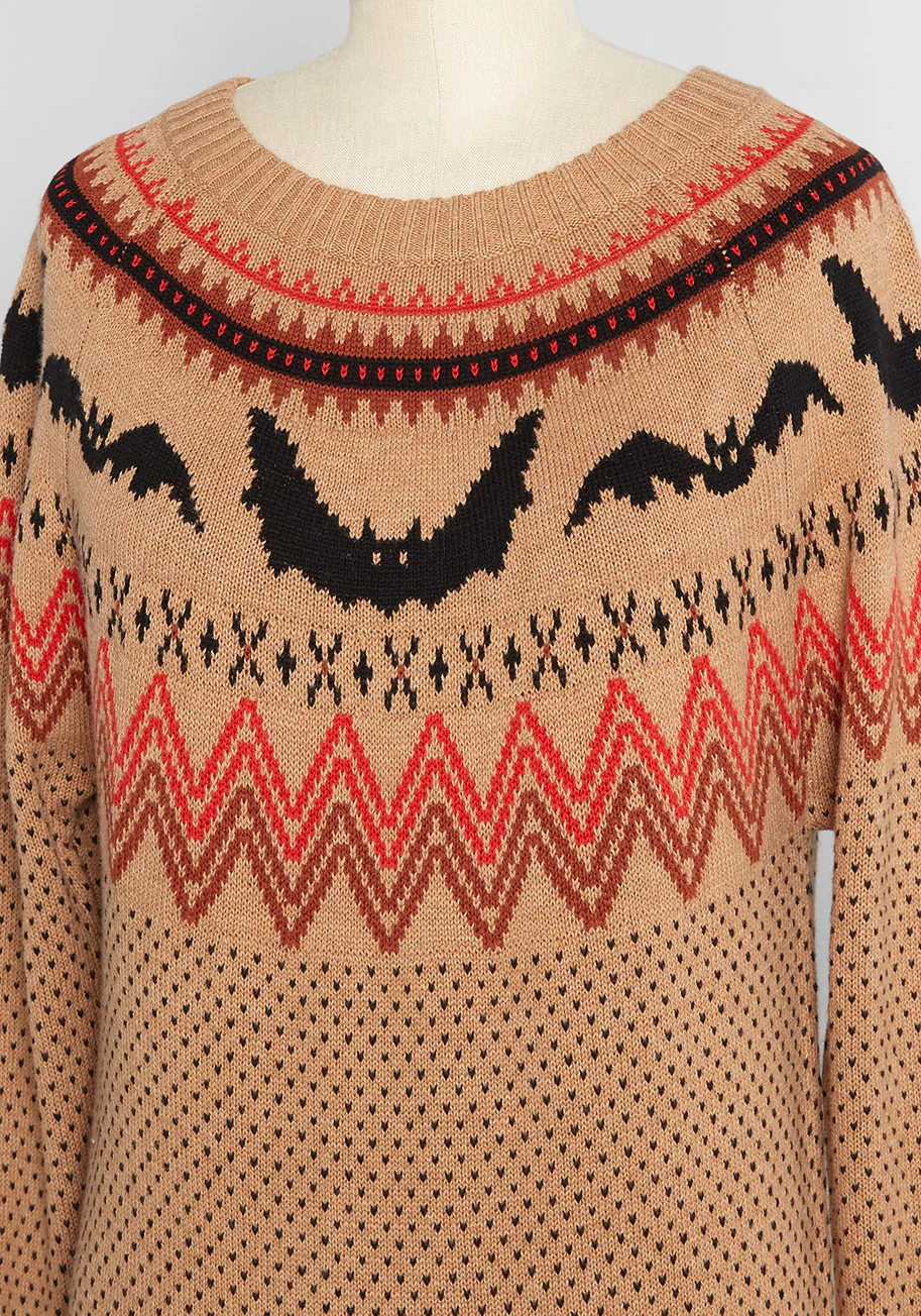 It Be Like 'Bat' Fair Isle Sweater - Olabens